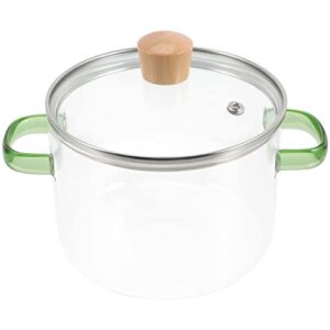 ERINGOGO Ramen Cookware Tea Pot Glass Pots Tea Kettle Stovetop Clear Glass Pot Kitchen Stew Pot Clear Saucepan Glass Pot for Soup Cooking Pot Mushroom Hand-pulled Noodle Binaural Butter