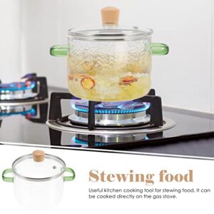 ERINGOGO Ramen Cookware Tea Pot Glass Pots Tea Kettle Stovetop Clear Glass Pot Kitchen Stew Pot Clear Saucepan Glass Pot for Soup Cooking Pot Mushroom Hand-pulled Noodle Binaural Butter