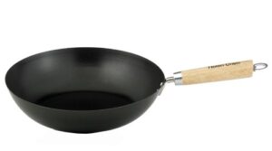 helen's asian kitchen non-stick xylan wok, 12-inches, with bamboo handle