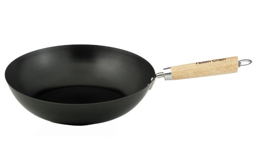 Helen's Asian Kitchen Non-Stick Xylan Wok, 12-Inches, with Bamboo Handle