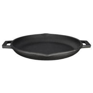 lava signature cast-iron frying /grill pan with iron handles- 12 inch, slate black