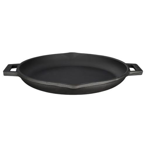 Lava Signature Cast-Iron Frying /Grill Pan with Iron handles- 12 inch, Slate Black