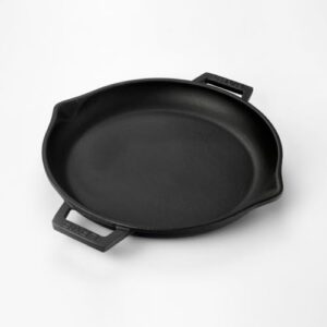 Lava Signature Cast-Iron Frying /Grill Pan with Iron handles- 12 inch, Slate Black