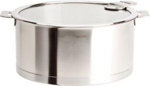 cristel strate l stainless steel 5.5 quart stewpan with glass lid