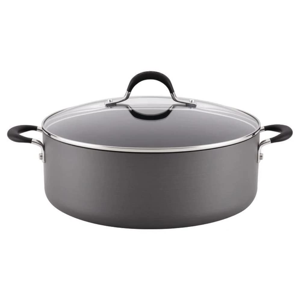 Circulon Momentum Hard-Anodized Nonstick 7-1/2-Quart Covered Stockpot - Gray