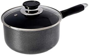 non-stick aluminum cooking sauce pot w/glass lid - 18 cm 2.5 qt