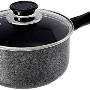 Non-Stick Aluminum Cooking Sauce Pot w/Glass Lid - 18 Cm 2.5 QT