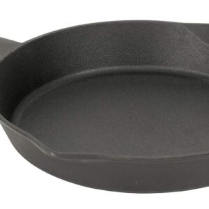 Bayou Classic 7432 12-in Cast Iron Skillet Features Helper Handle and Pour Spouts Perfect For Searing Braising Frying and Baking Pies and Cobblers