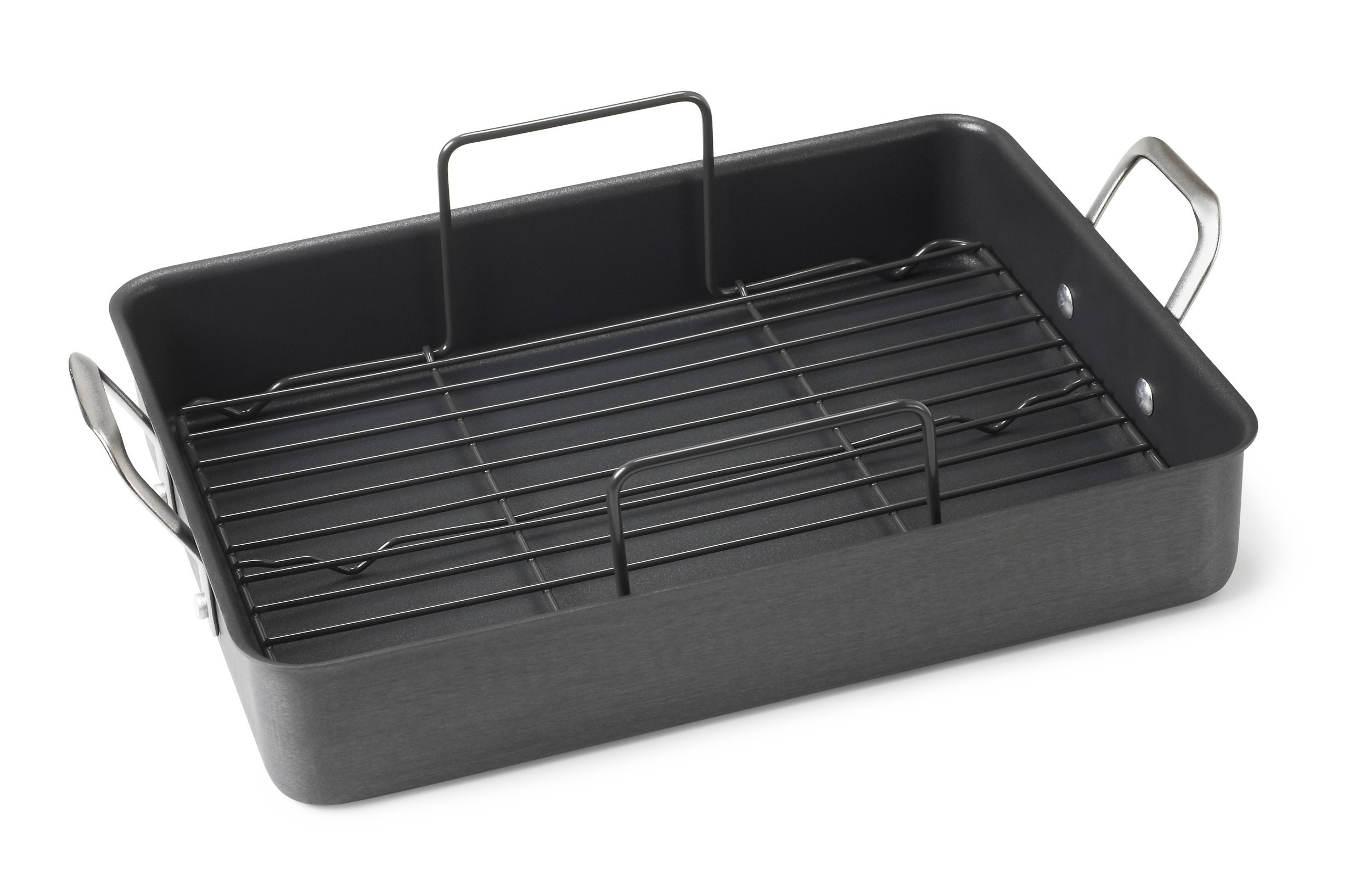 Calphalon Simply Calphalon Nonstick Hard Anodized Aluminum Roaster with Flat Rack