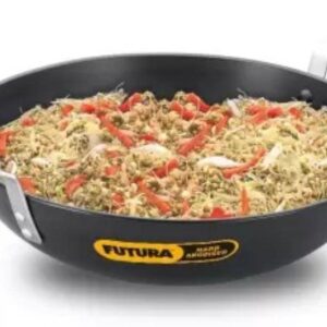 HAWKINS Futura Hard Anodised Deep-Fry Pan (Kadhai) With Stainless Steel Lid2.75 Litre Black