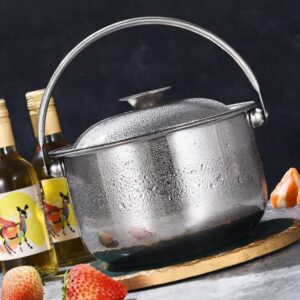 Hemoton Pots Stainless Steel Pot 7 Quart Stainless Steel Stockpot with Lid Stainless Steel Stock Pot Soup Pot Stew Pot Cooking Pot Induction Pot Stainless Steel Pot