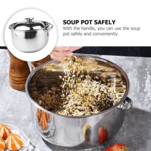 Hemoton Pots Stainless Steel Pot 7 Quart Stainless Steel Stockpot with Lid Stainless Steel Stock Pot Soup Pot Stew Pot Cooking Pot Induction Pot Stainless Steel Pot