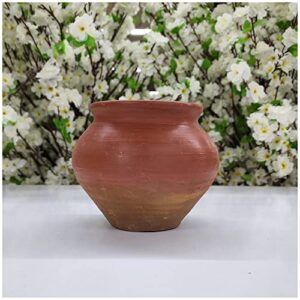 Generic AtoZ India Cart Terracotta Clay Pot For Serving Curd Unglazed Earthen Dahi Handi Tableware Use Handmade Matki Small Pots Natural Organic Indian Mitti Pot, Brown