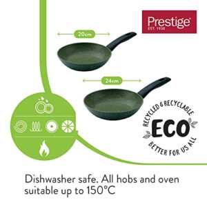 PRESTIGE - Eco Non Stick Frying Pan Set - Plant Based Non Stick - Recycled and Recyclable - PFOA Free - Induction - 20/24 cm