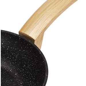 ALLUFLON Etnea Wood Edition Frying Pan, Hardoise Non-Stick and Anti-Scratch Coating, Wood Effect Handle, Safe, 20 cm
