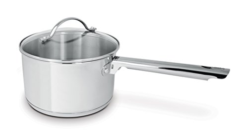 Cuisinox Deluxe Stainless Steel Covered Saucepan with Glass Lid, 1.4 Quarts