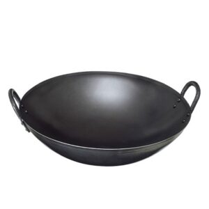 島本製作所 shimamoto seisakusho ks02-d3010 iron wok, ajichitetsu, 11.8 inches (30 cm)