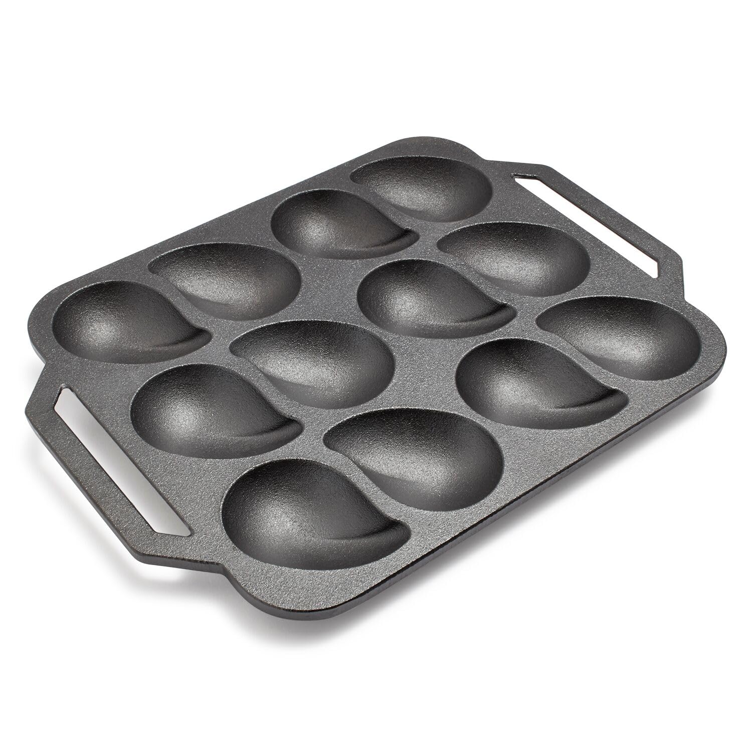 Sur La Table Cast Iron Oyster Pan, 12 Cavity, Black