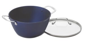 cuisinart castlite non-stick cast iron dutch oven with cover, 5.25-quart, blue on blue