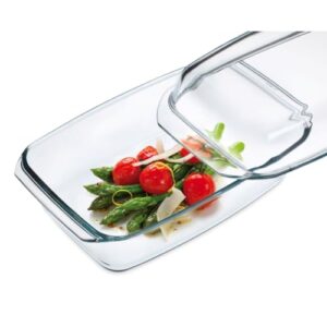 simax glassware simax. round heatproof dish with lid 5,4l, one size, clear