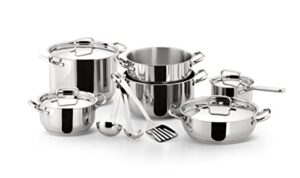 lagostina sfiziosa saucepan set, stainless steel, 13-piece