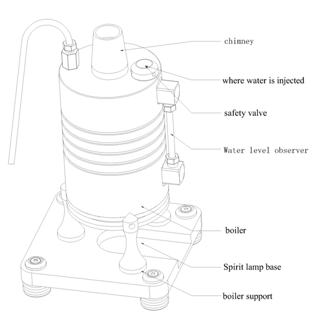 NU3VITA 210ml Boiler Model for Steam Engine