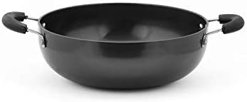 Satre Online And Marketing Hindalco Aluminium Kadai Size No-13 No.,Aluminium Kadai,3 mm, Aluminium Kadai, Kadhai Pan, Frying Pan, Black