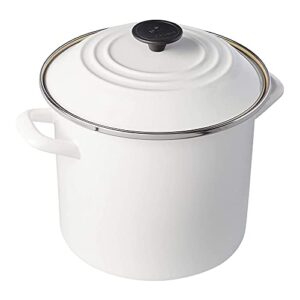 le creuset enamel on steel stockpot, 8 quarts, white