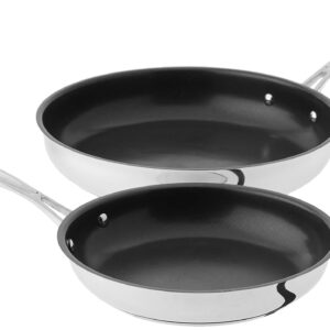 Cuisinart Chef's Classic Stainless Nonstick 2-Piece 9-Inch and 11-Inch Skillet Set - Black And Silver & 622-30G Nonstick-Hard-Anodized, 12-Inch, Skillet w/Glass Cover