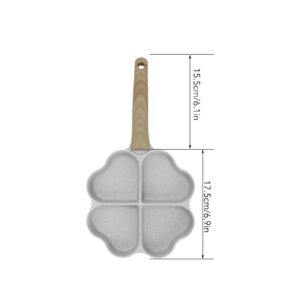 Egg Poacher Pan Nonstick 4 Eggs, Egg Pans Nonstick, 4 Cup Egg Pan Nonstick Egg Frying Skillet Pan Less Smoke Egg Frying Pan Omelette Pan for Eggs, Pancakes, Plett, Crepes (White)