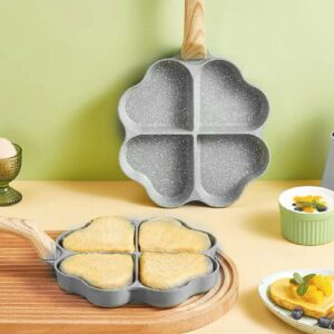 Egg Poacher Pan Nonstick 4 Eggs, Egg Pans Nonstick, 4 Cup Egg Pan Nonstick Egg Frying Skillet Pan Less Smoke Egg Frying Pan Omelette Pan for Eggs, Pancakes, Plett, Crepes (White)