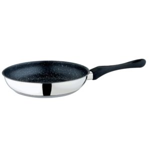 mepra, glamour stone non stick frying pan, 24 cm, stainless steel finsih