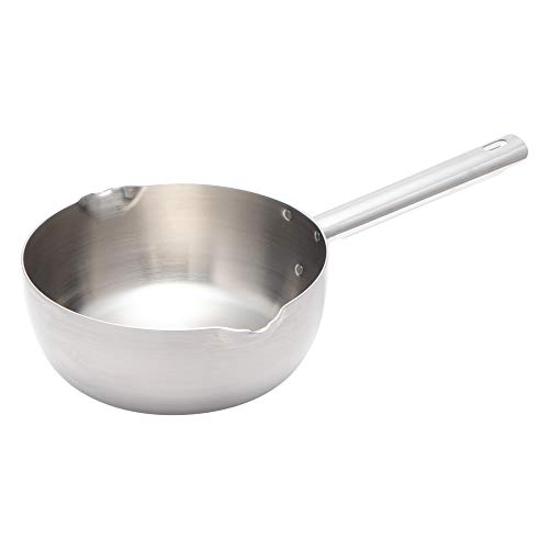 Endoshoji TKG AYK6502 Single-Handed Pot, Snow Flat Pot, 8.3 inches (21 cm), Stainless Steel, Aluminum, Three-Layer Stainless Steel (Aluminum Clad Steel), Lightweight and Durable, Induction Compatible,