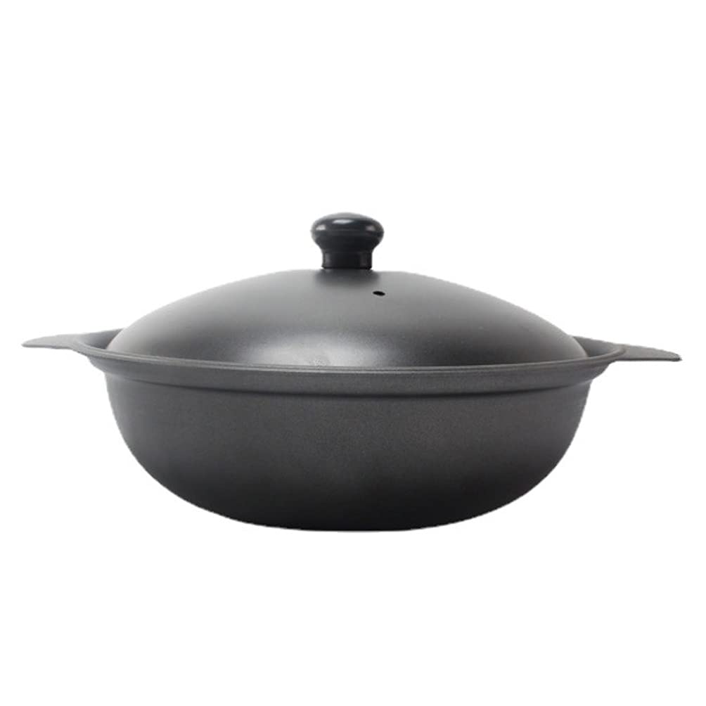 DOITOOL 18cm Cast Iron Casserole Dutch Oven Pot Yellow Braised Chicken Rice Pot Dutch Oven Cooking Pot Claypot Rice Pot