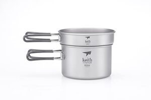 keith titanium ti6012 2-piece pot and pan cook set - 1200ml