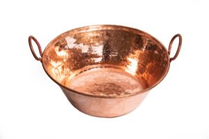 cemcui copper cazo 7.5 litre saucepan (253 liquid ounces) hammered copper ideal for meats, 32 cm diameter (12.5 inches)