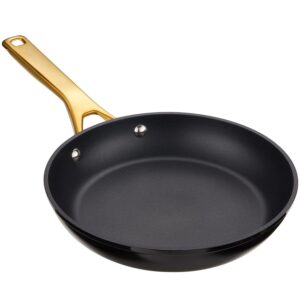 msmk nonstick frying pan 8 inch black, designed enamel exterior coating withstand high temperature and fade resistance, pfoa free induction omelet pan, oven safe, dishwasher safe