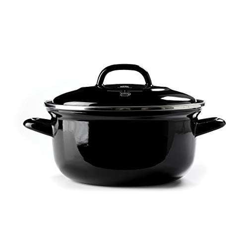 BK Indigo Aluminum Heavy-Gauge Carbon Steel, Induction, 3.5QT Nonstick Glaze Dutch Oven, Dishwasher Safe, Black