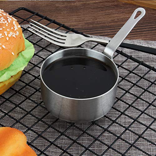 BESTONZON Mini Stainless Steel Induction Saucepan Heating Pot Soup Pot Milk Butter Sauce Pan with Handle