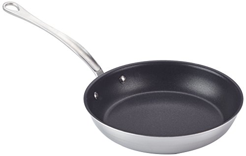 Mauviel M'Urban 3 Tri-Ply Brushed Stainless Steel Nonstick Frying Pan With Cast Stainless Steel Handle, 9.4-in, Made In France