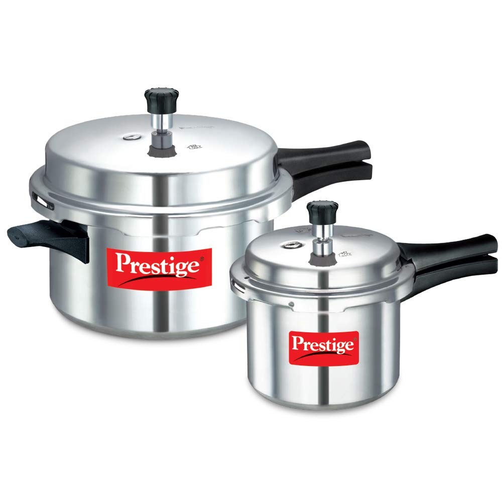 Prestige Popular Aluminium Pressure Cooker Combo (7.5L + 3L)