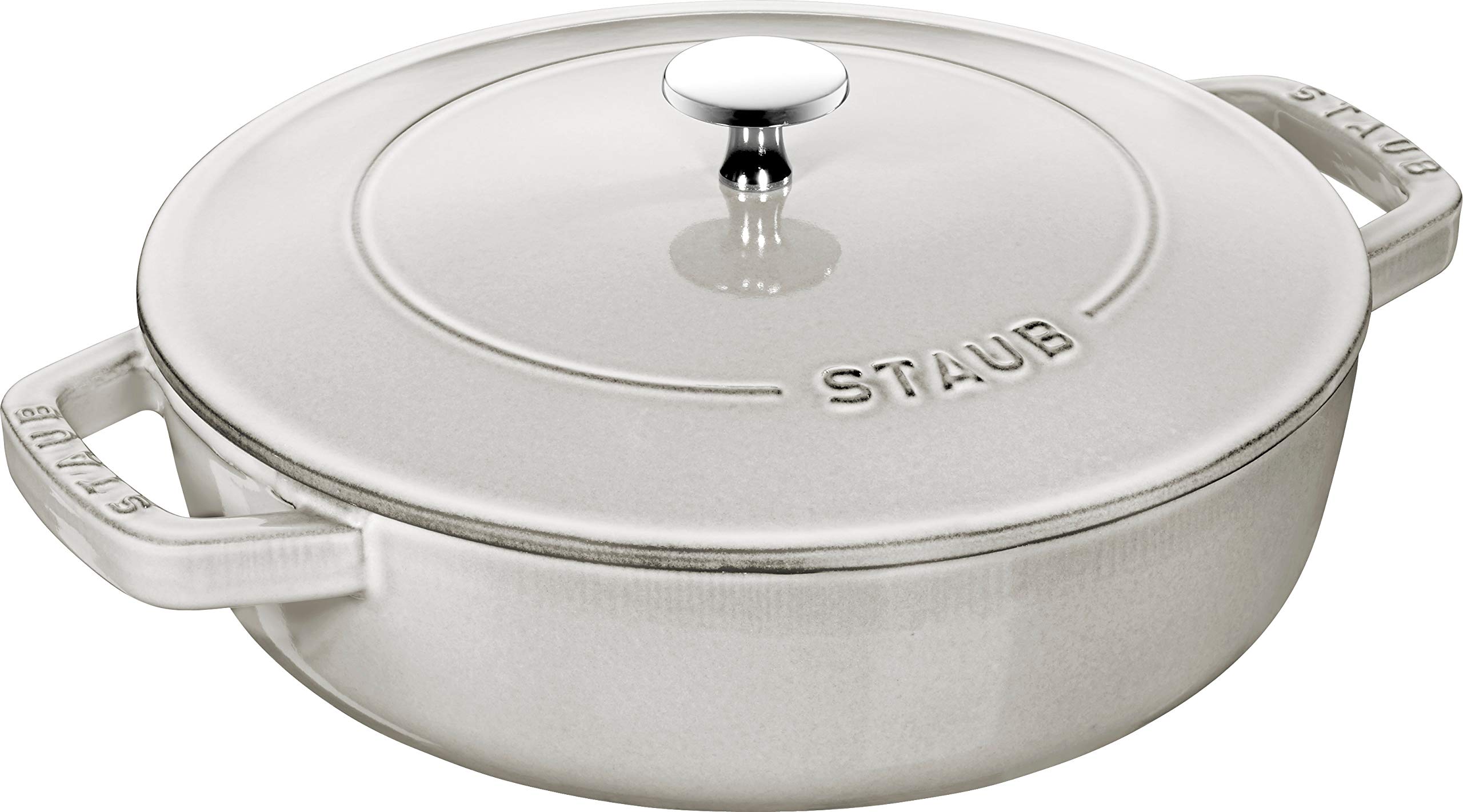 Staub 40501-484 Braiser Sauté Pan, Campagne 9.4 inches (24 cm), Two Hands, Cast Iron, Enameled Pot, Shallow Type, Sukiyaki, Induction Compatible