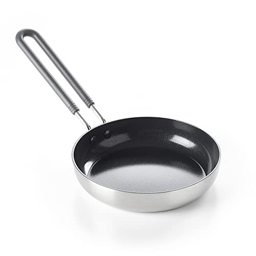 Green Pan CC001948-001 Mini Frying Pan, 5.5 inches (14 cm), IH Compatible, Ceramic, Non-Stick, Fluorine Free, Round, Stainless Steel