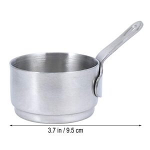 BESTONZON Mini Stainless Steel Induction Saucepan Sauce Pot Soup Pot Milk Butter Sauce Pan with Handle - 3.7"/9.5cm