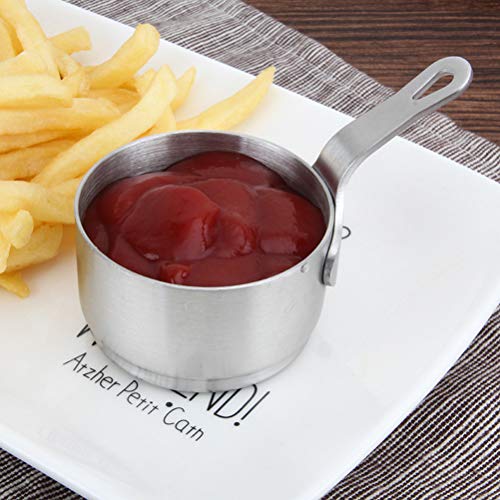 BESTONZON Mini Stainless Steel Induction Saucepan Sauce Pot Soup Pot Milk Butter Sauce Pan with Handle - 3.7"/9.5cm