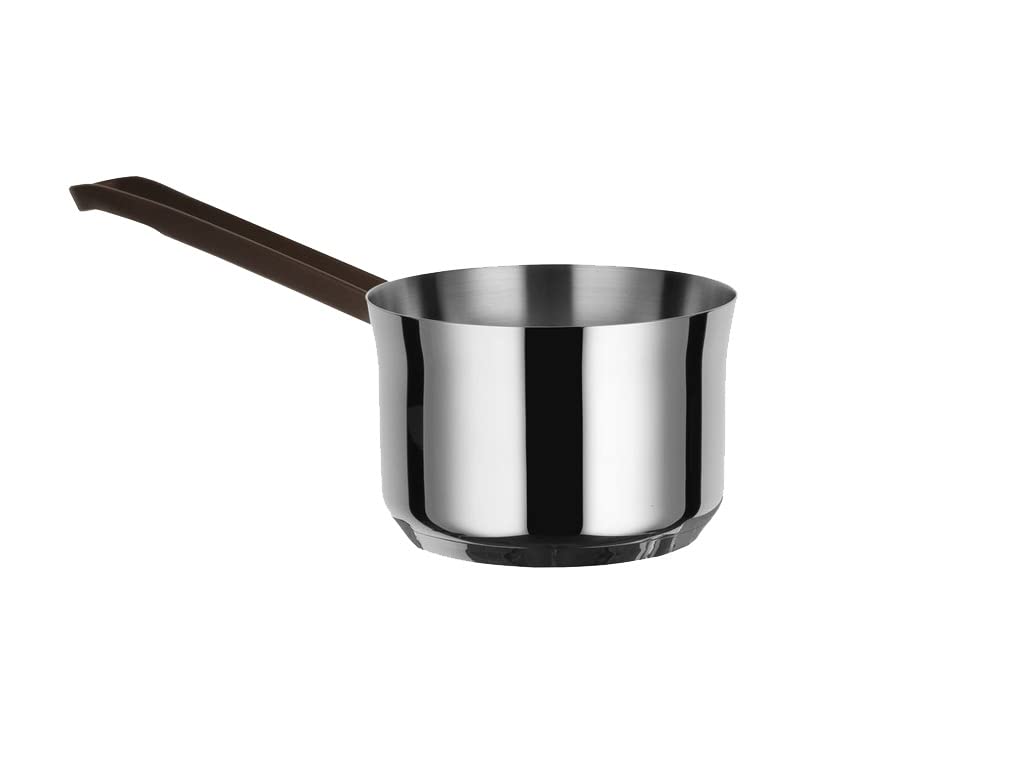 Alessi edo Long-Handled Saucepan, Ø 14, steel,brown