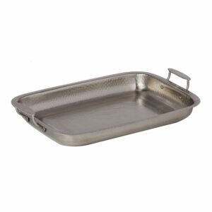 american metalcraft thrc21 hammered stainless steel serving pan, rectangular, 21-inches