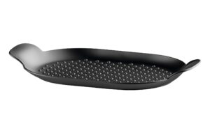 alessi pu304 edo grill pan in cast-iron. magnetic steel bottom suitable for induction cooking.
