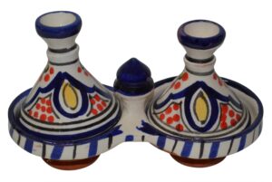 moroccan handmade tagine double spice holder seasoning container