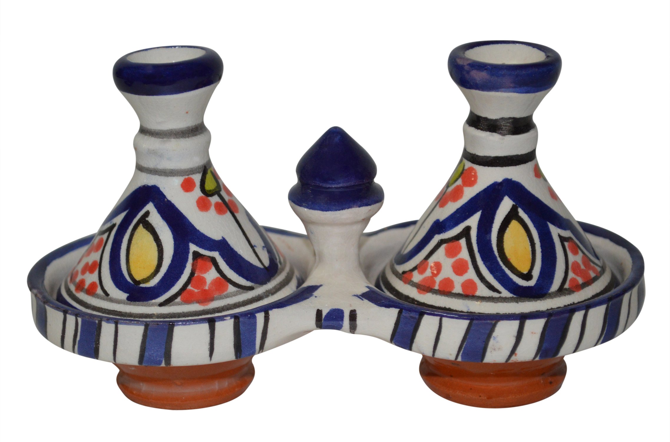 Moroccan Handmade Tagine Double Spice Holder seasoning Container